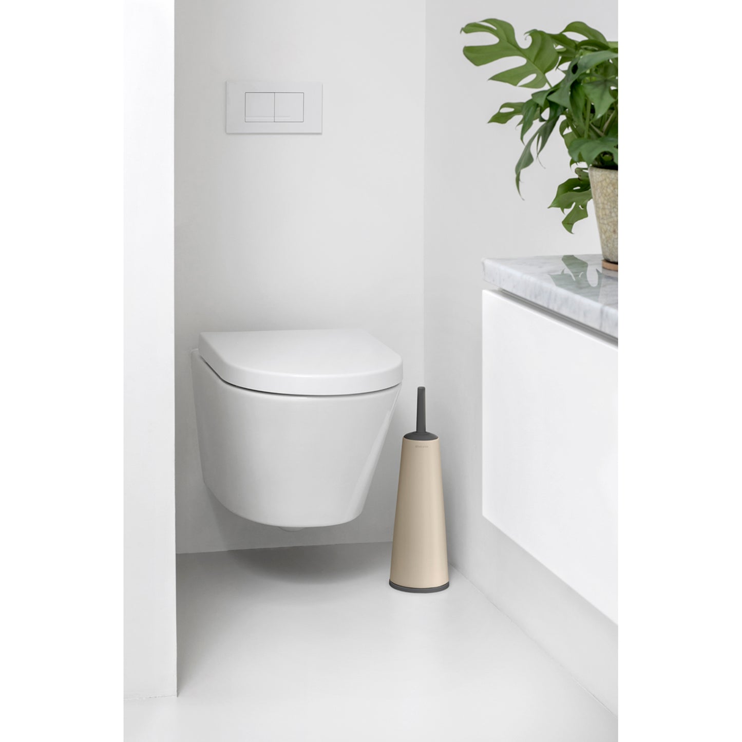ReNew Toilet Brush and Holder-Beige Range - The Organised Store