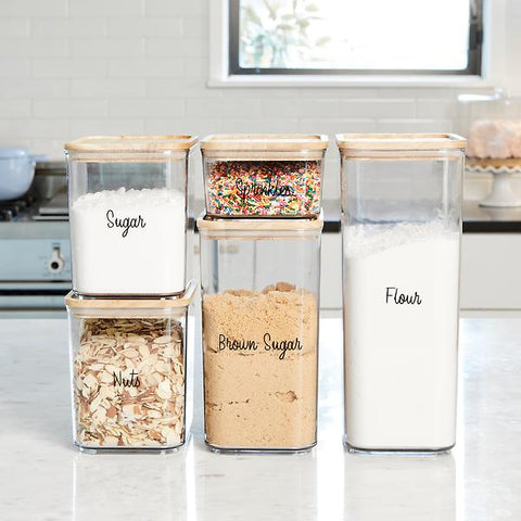 Square Stackable Canisters Mixed Size and Colour
