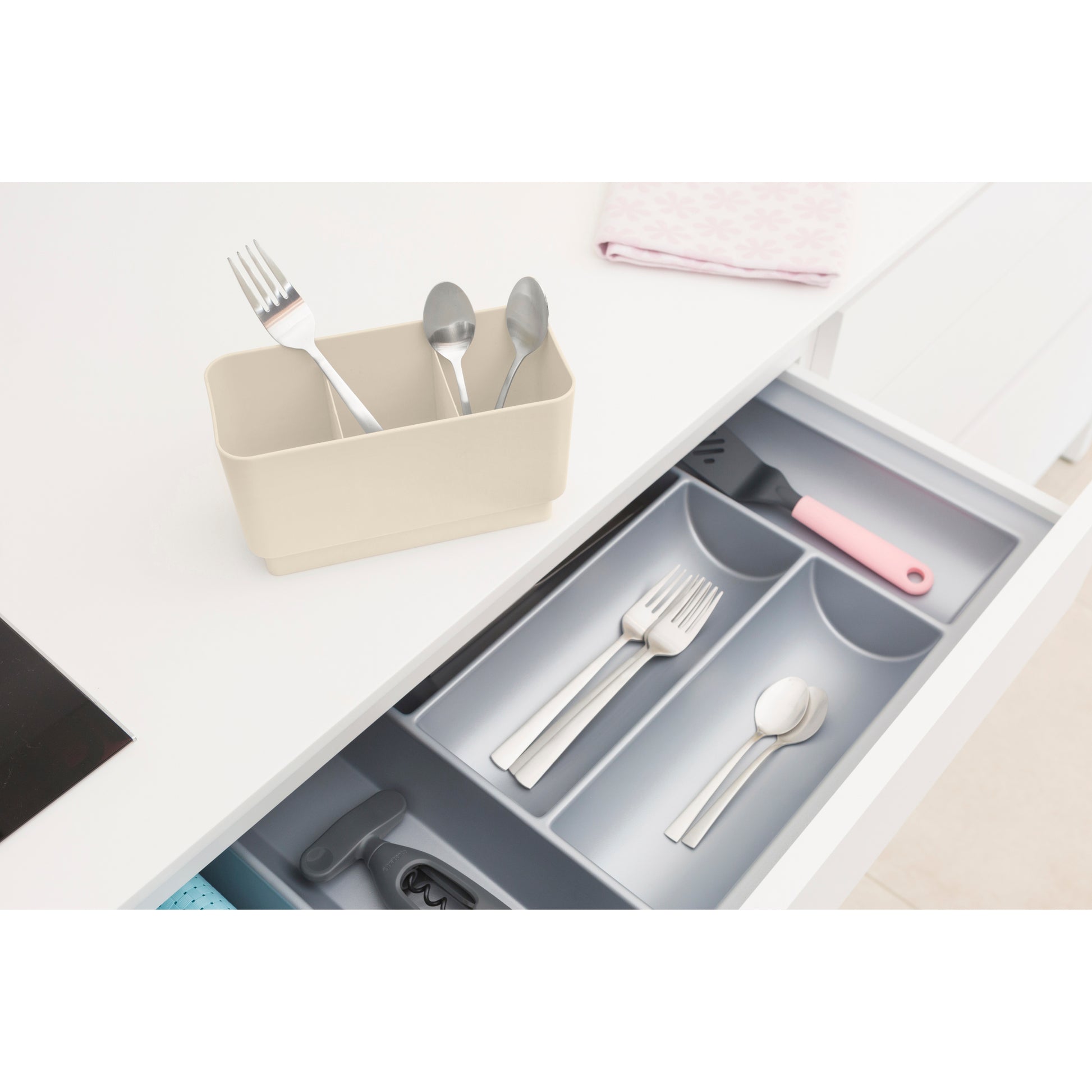 SinkSide Compact Dish Drying Rack - Soft Beige - The Organised Store