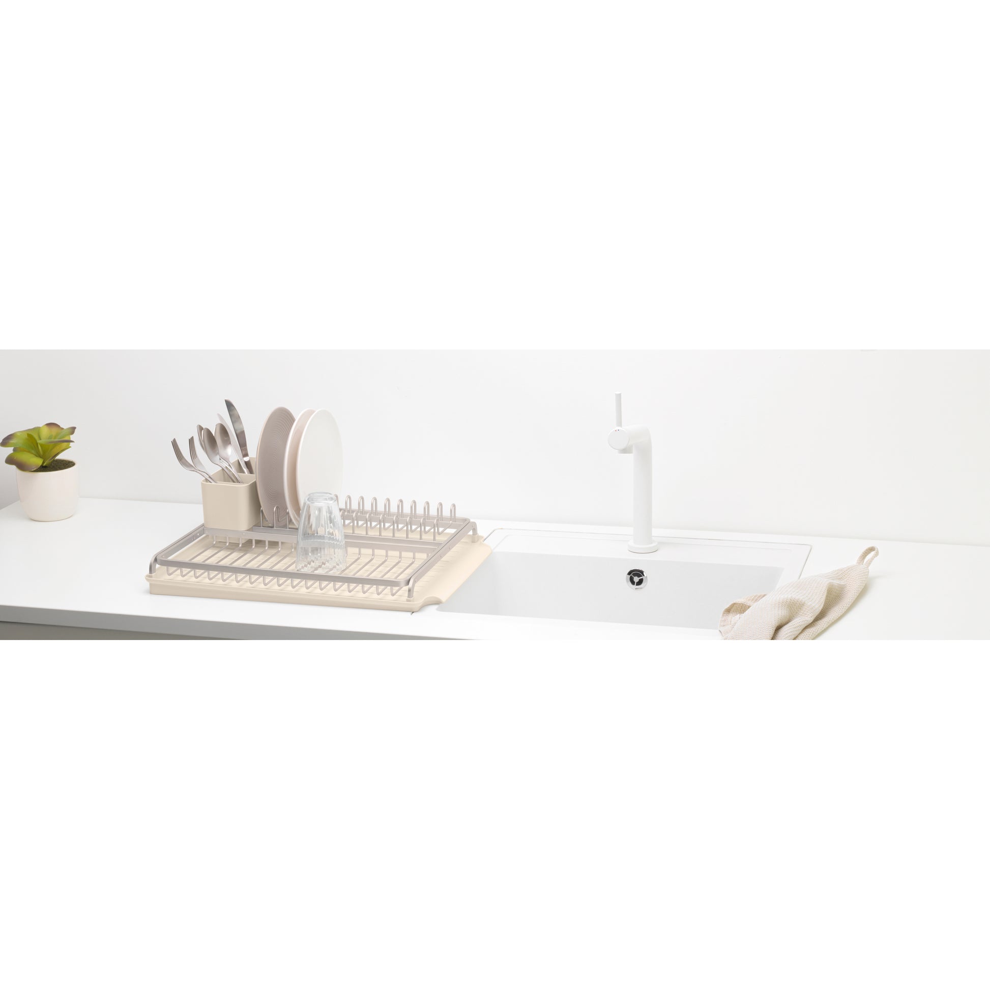 SinkSide Dish Drying Rack - Soft Beige - The Organised Store