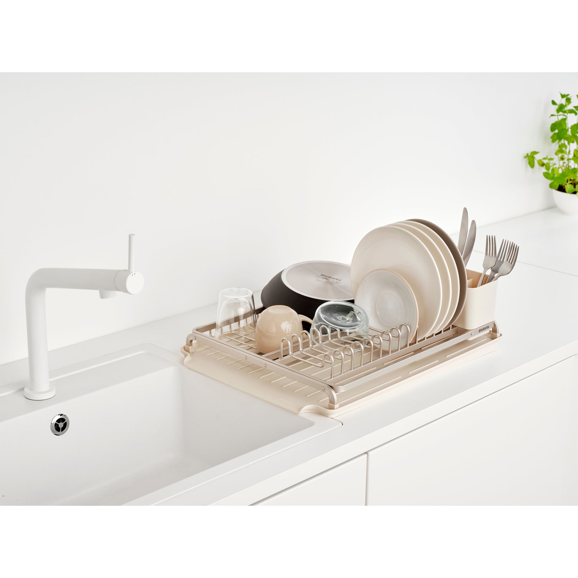 SinkSide Dish Drying Rack - Soft Beige - The Organised Store