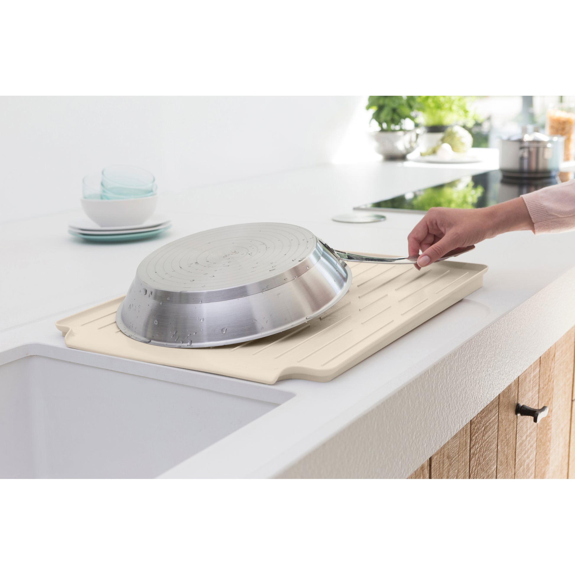 SinkSide Dish Drying Rack - Soft Beige - The Organised Store