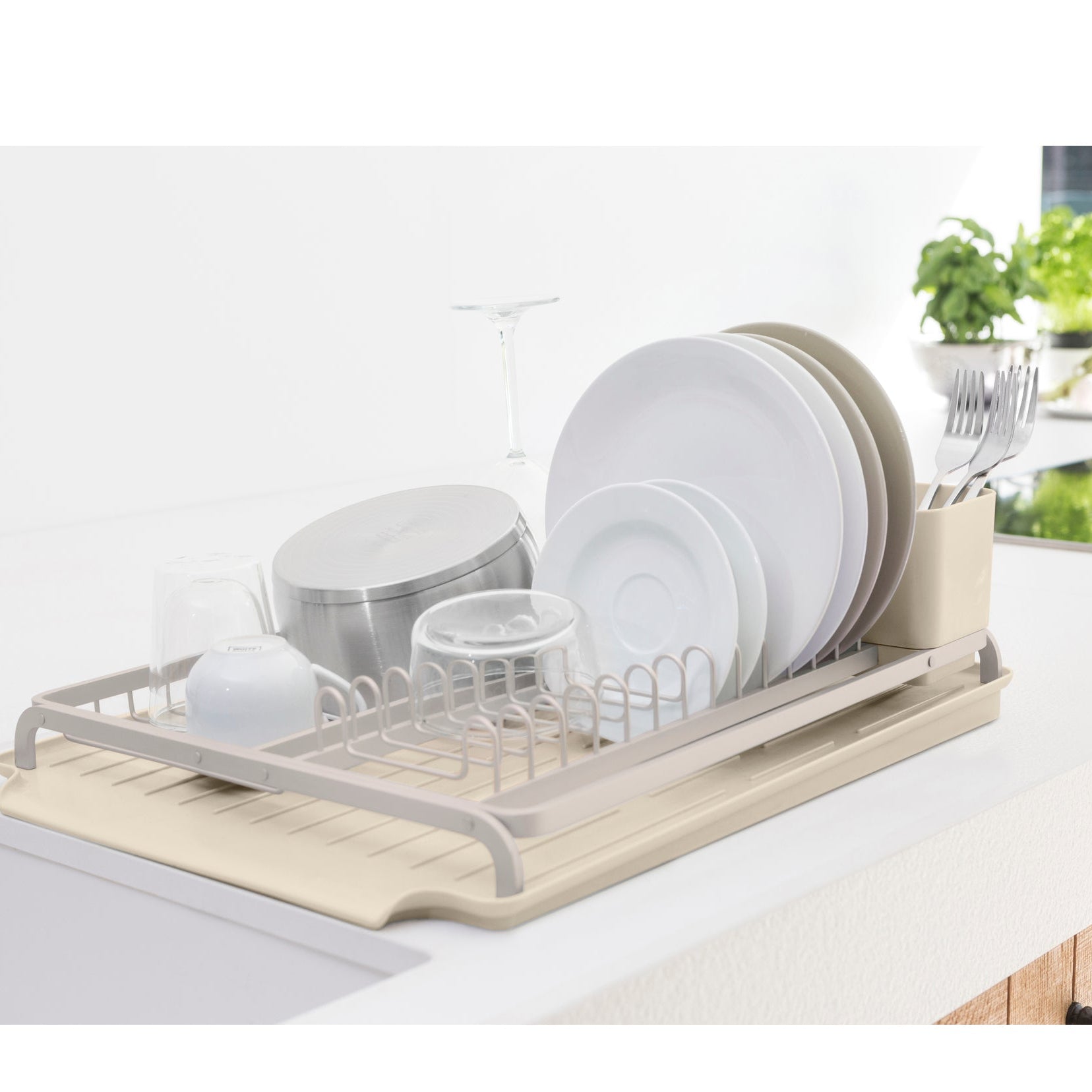 SinkSide Dish Drying Rack - Soft Beige - The Organised Store