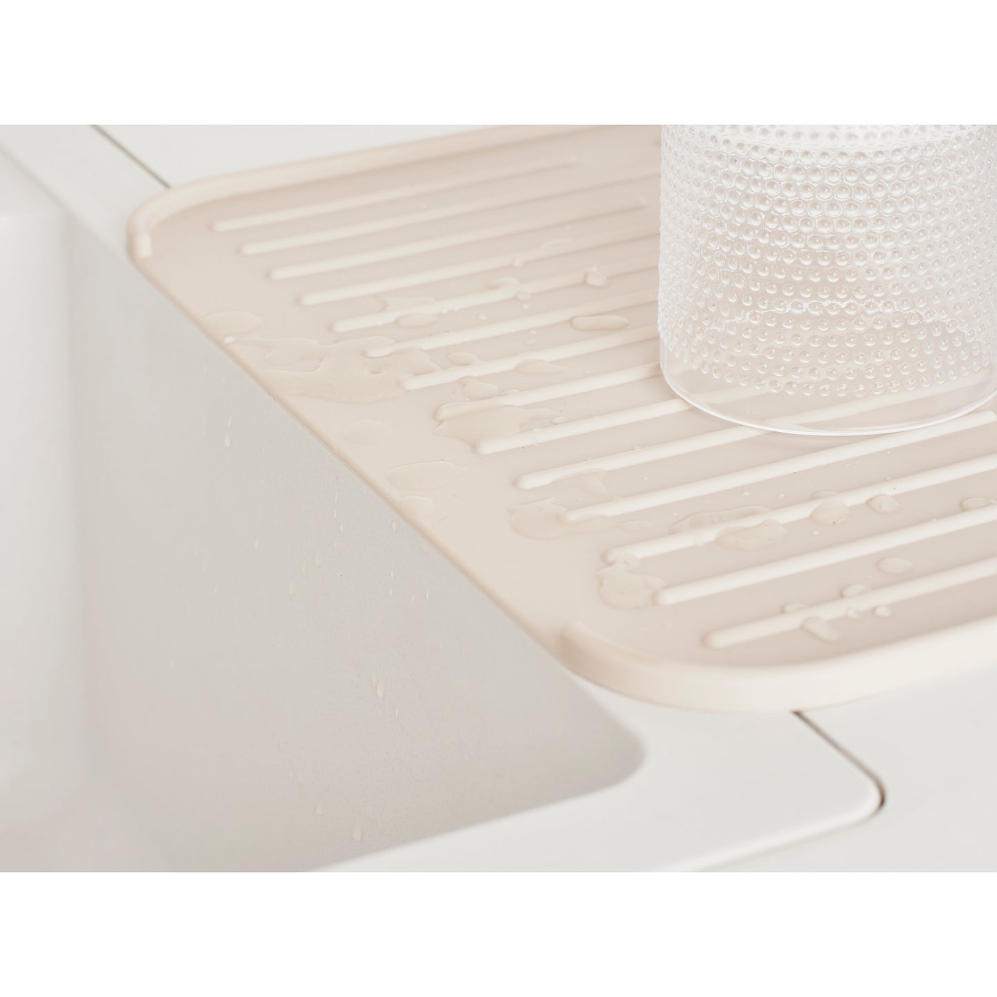 SinkSide Silicone Dish Drying Mat - Soft Beige - The Organised Store