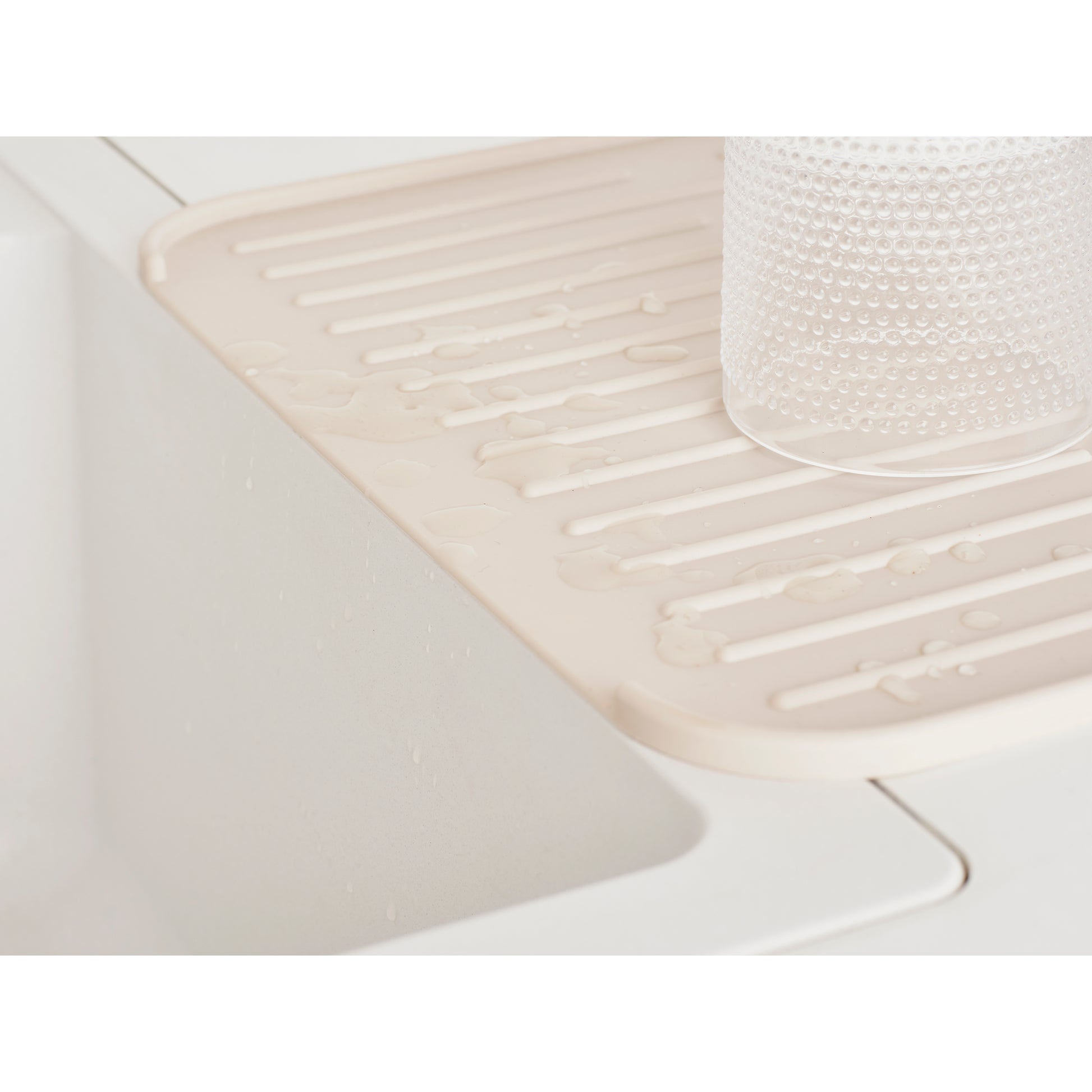 SinkSide Silicone Dish Drying Mat - Soft Beige - The Organised Store