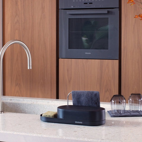 Dish Brush With Suction Cup Holder - Dark Grey