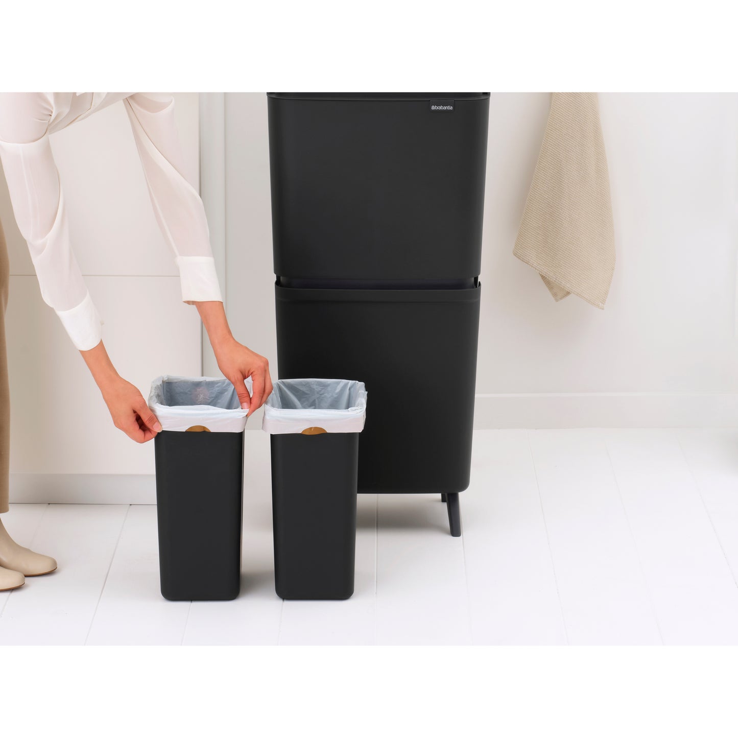 SortUp Recycle Bin Hi- 10+10+25L- Dark Grey