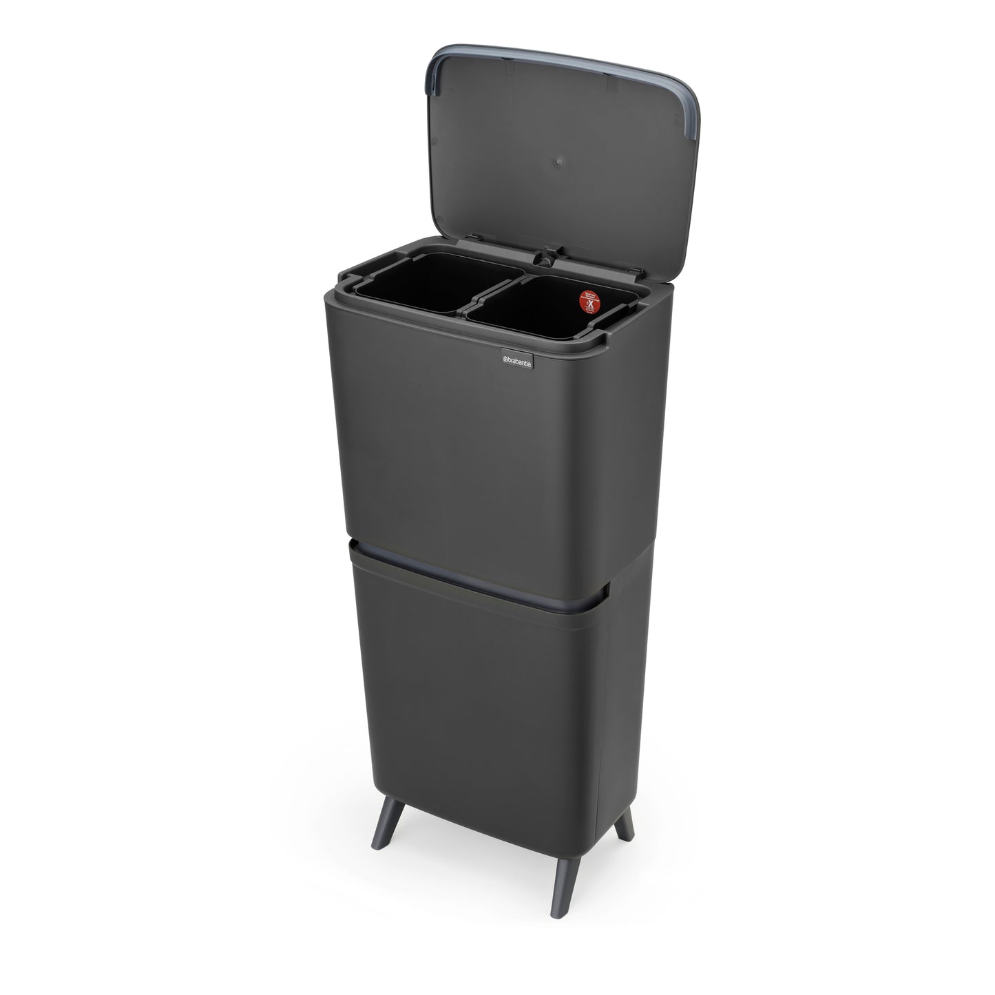 SortUp Recycle Bin Hi- 10+10+25L- Dark Grey