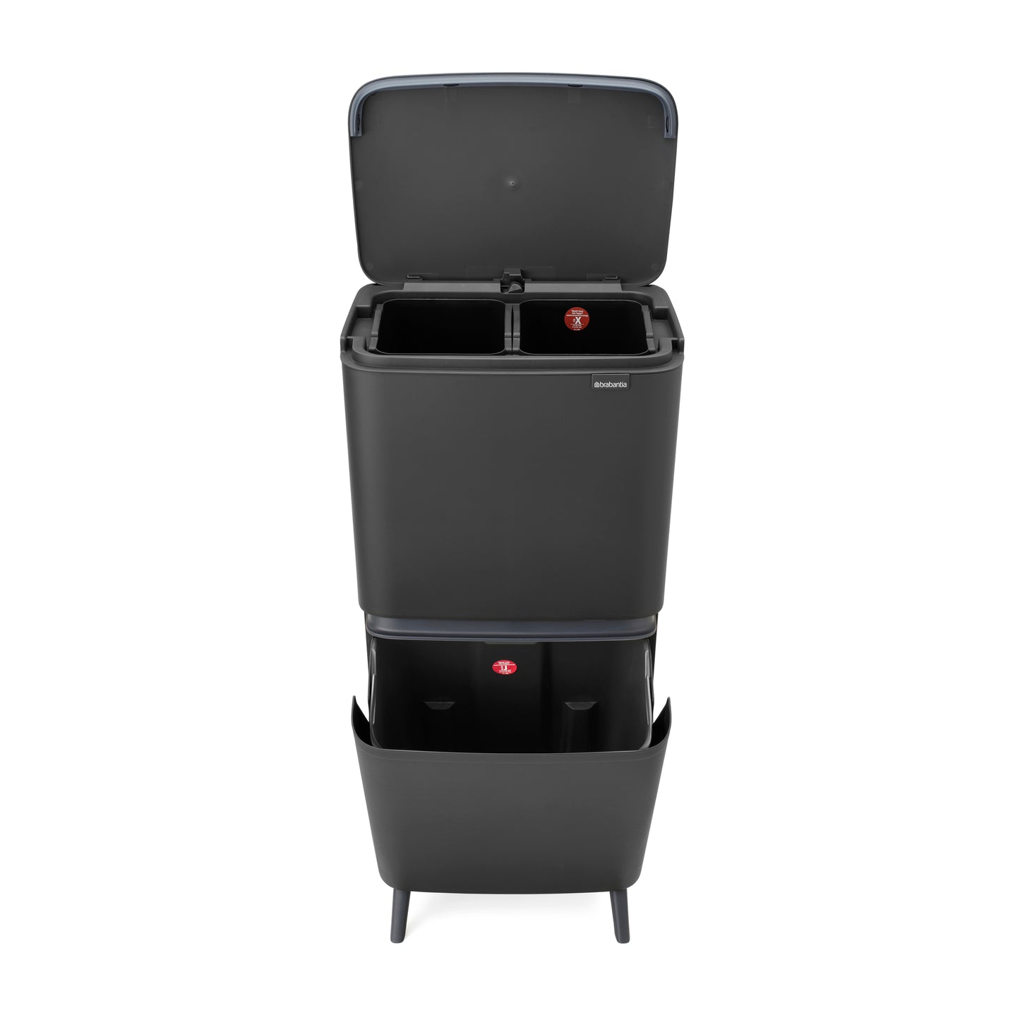 SortUp Recycle Bin Hi- 10+10+25L- Dark Grey