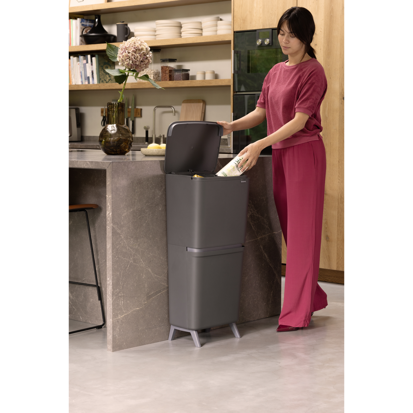 SortUp Recycle Bin Hi Twin Grey