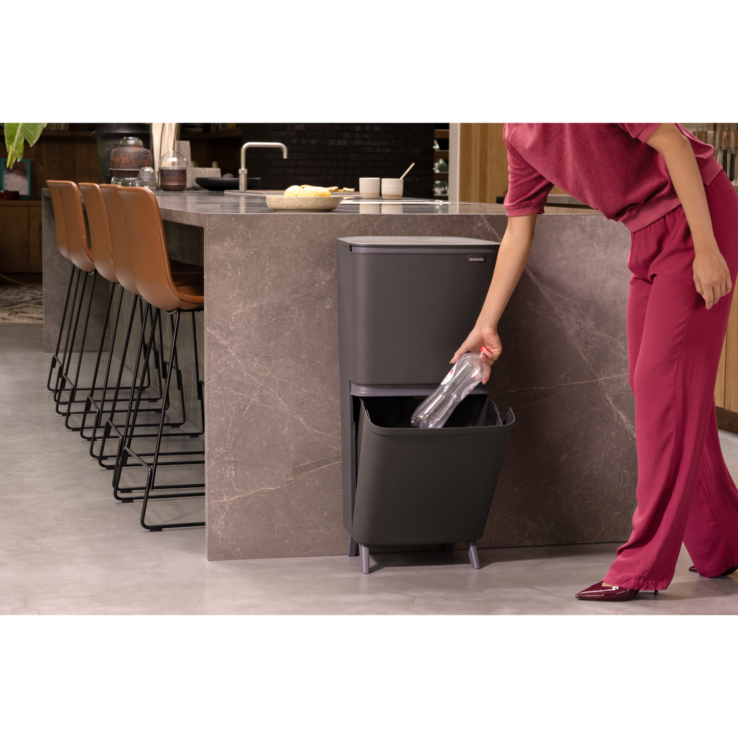 SortUp Recycle Bin Hi Twin Grey