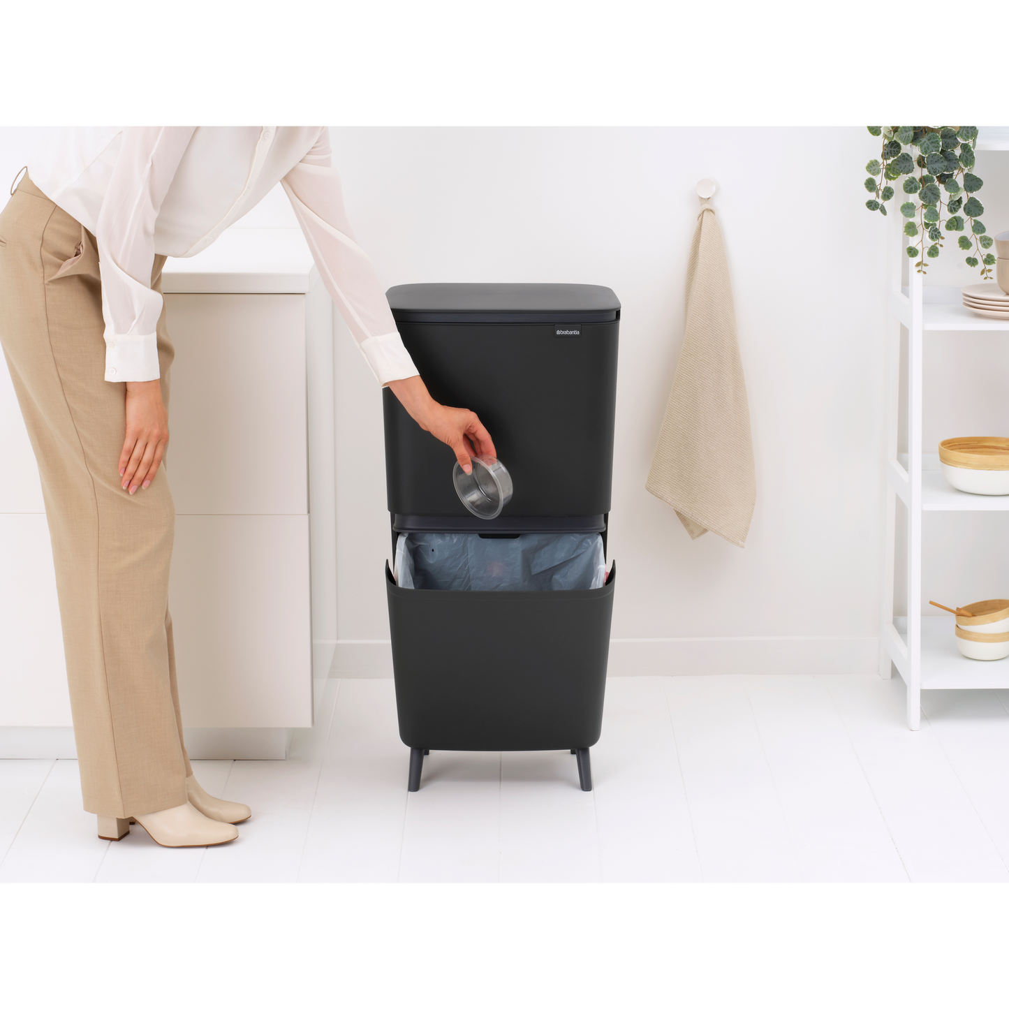 SortUp Recycle Bin Hi Twin Grey