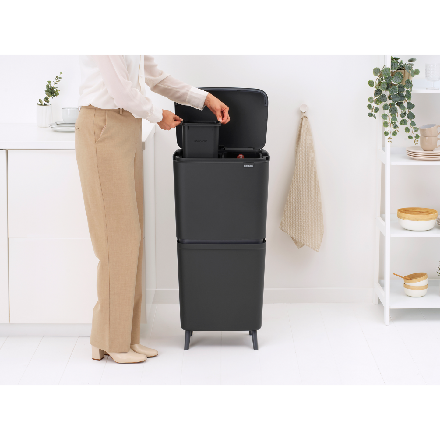SortUp Recycle Bin Hi Twin Grey