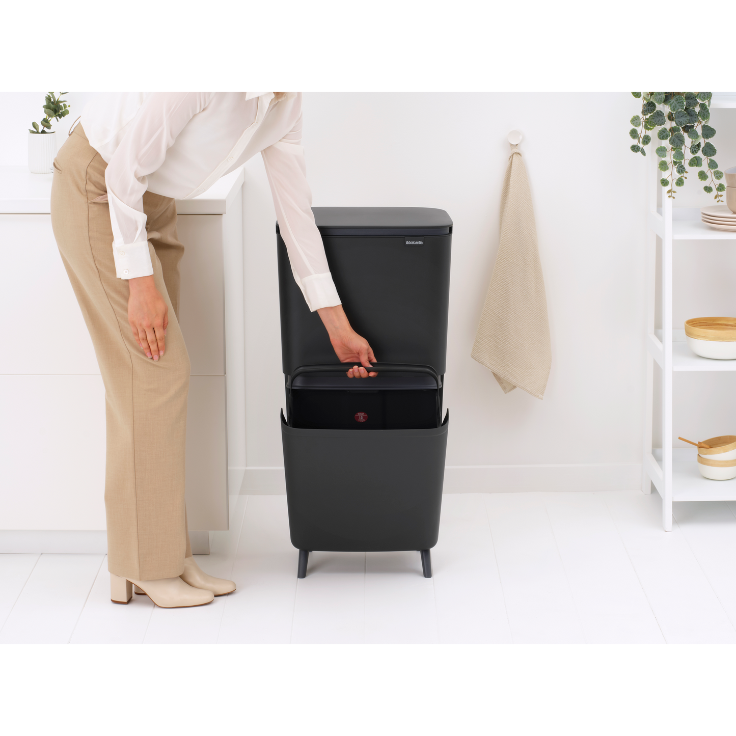 SortUp Recycle Bin Hi Twin Grey