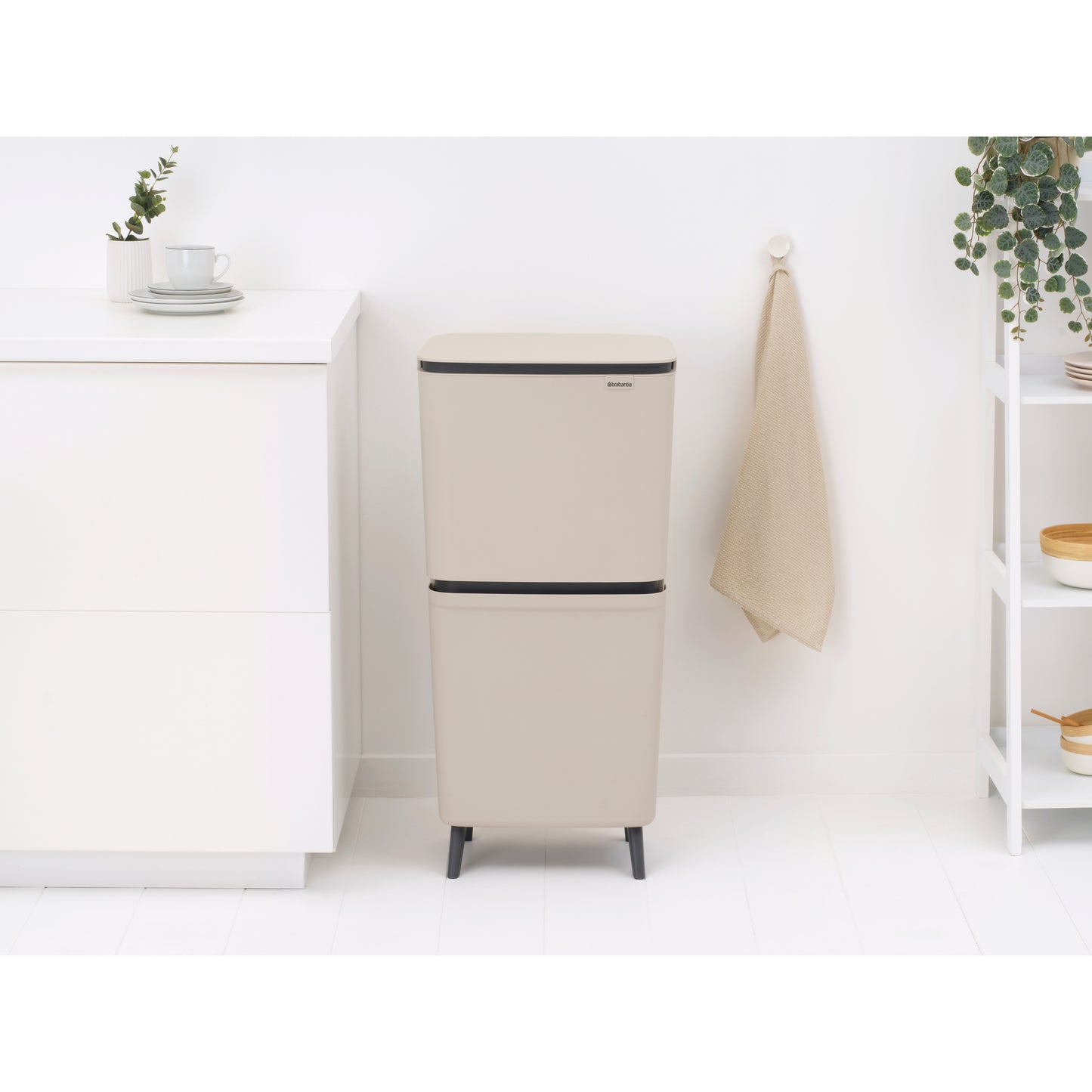 SortUp Recycle Bin -Hi- 10+10+25 litre - Soft Beige