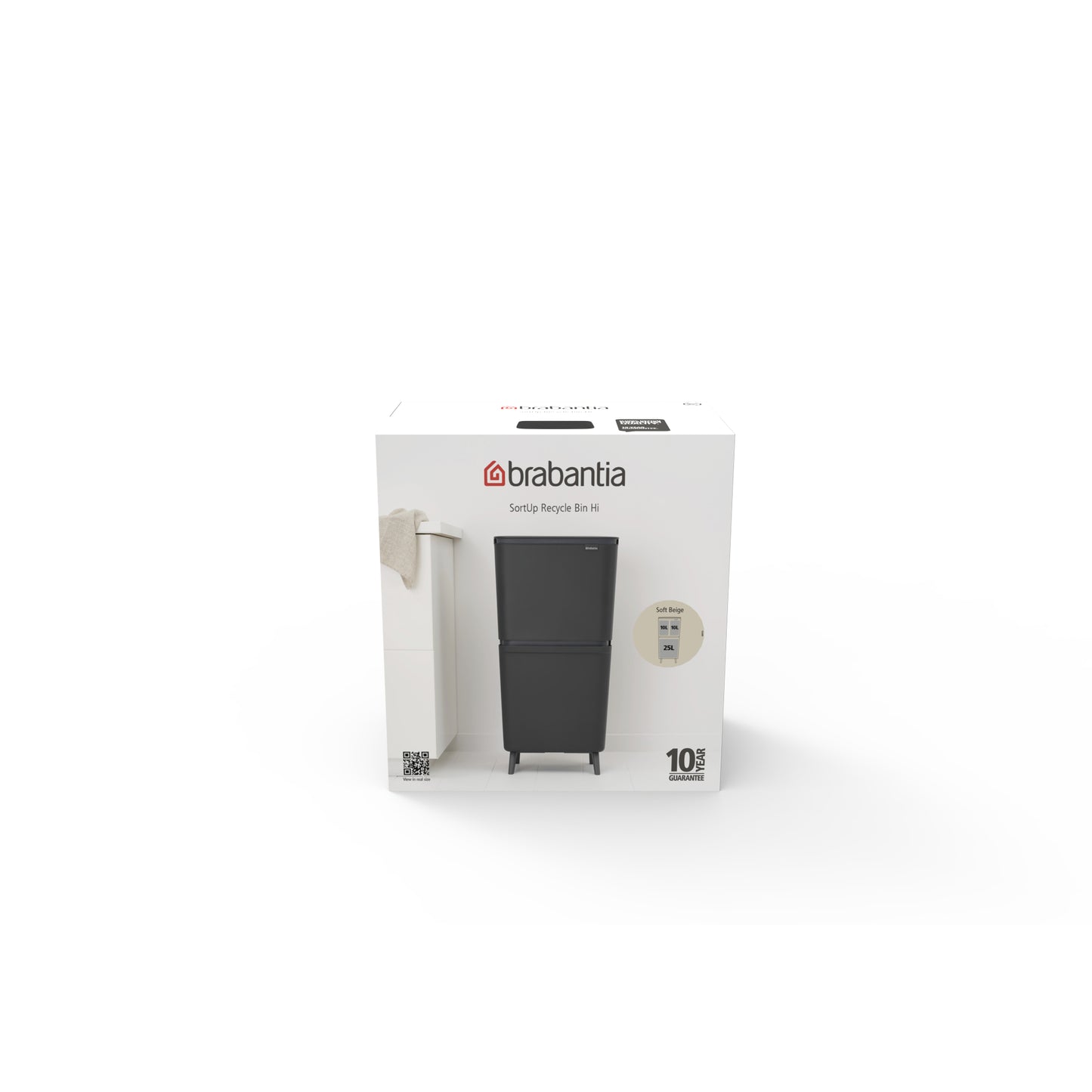 SortUp Recycle Bin -Hi- 10+10+25 litre - Soft Beige