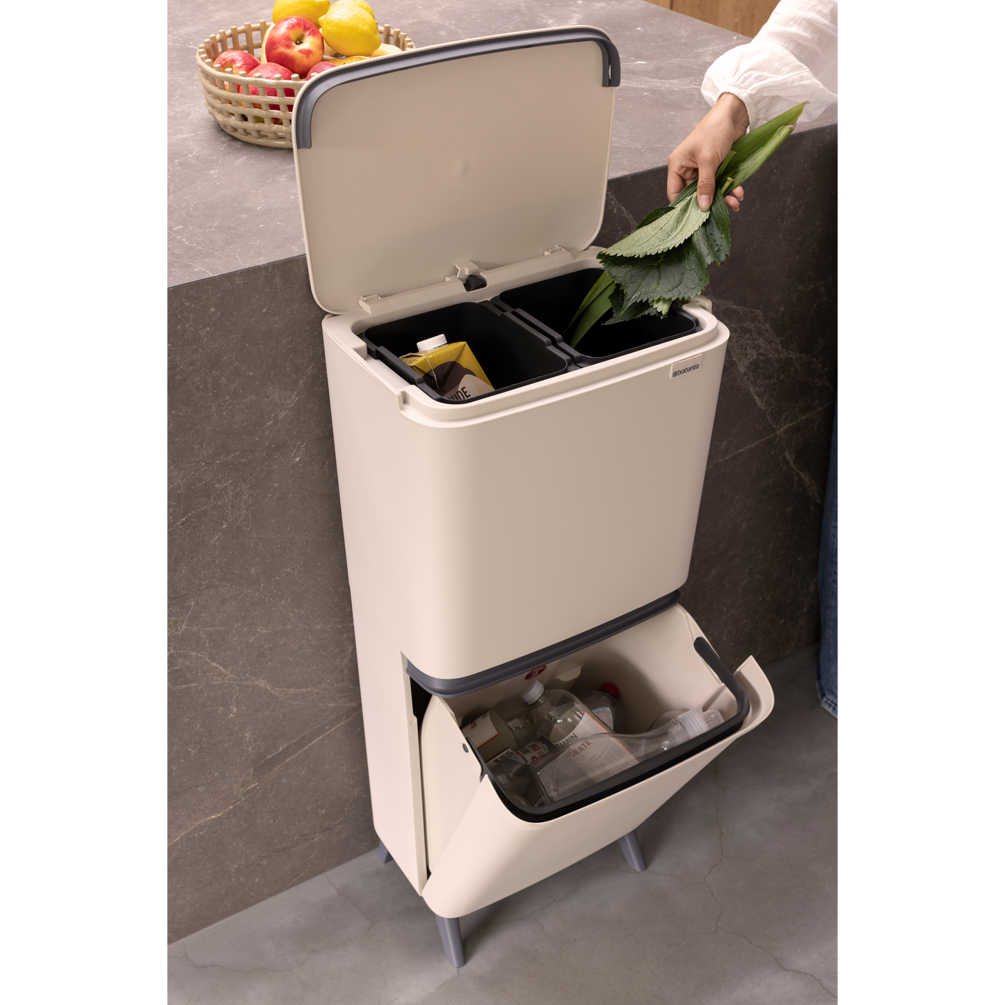 SortUp Recycle Bin Hi Twin Beige