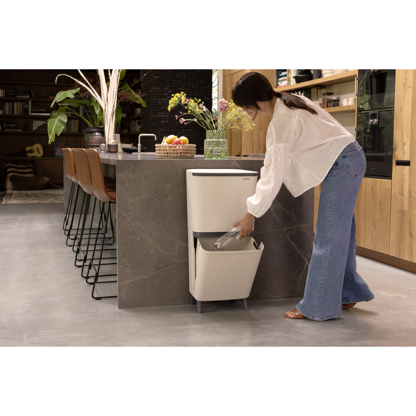 SortUp Recycle Bin Hi Twin Beige