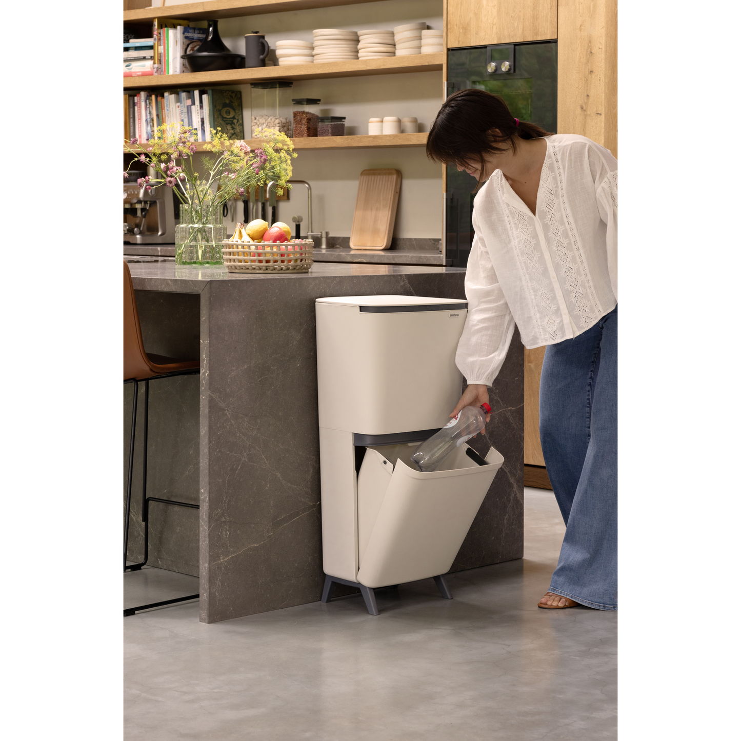 SortUp Recycle Bin Hi Twin Beige