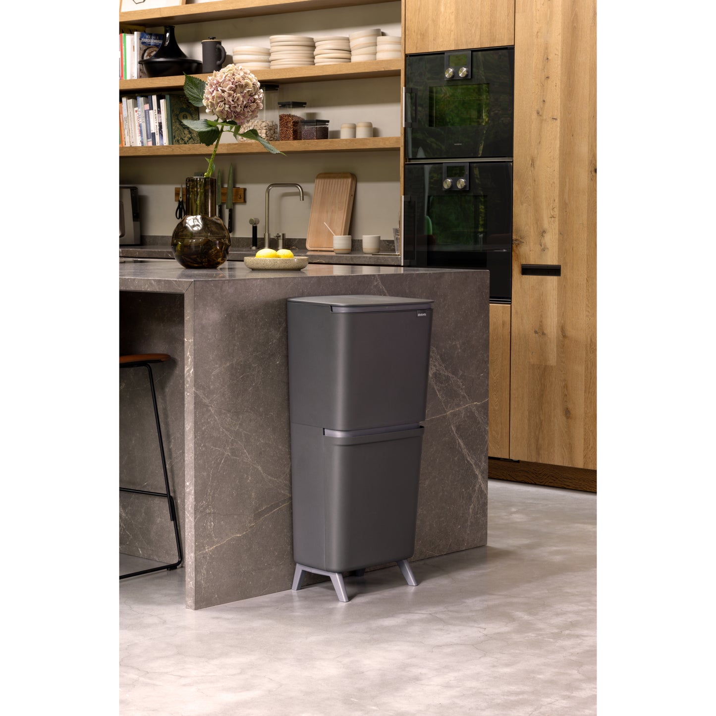 SortUp Recycle Bin Hi- 20+25L-Dark Grey