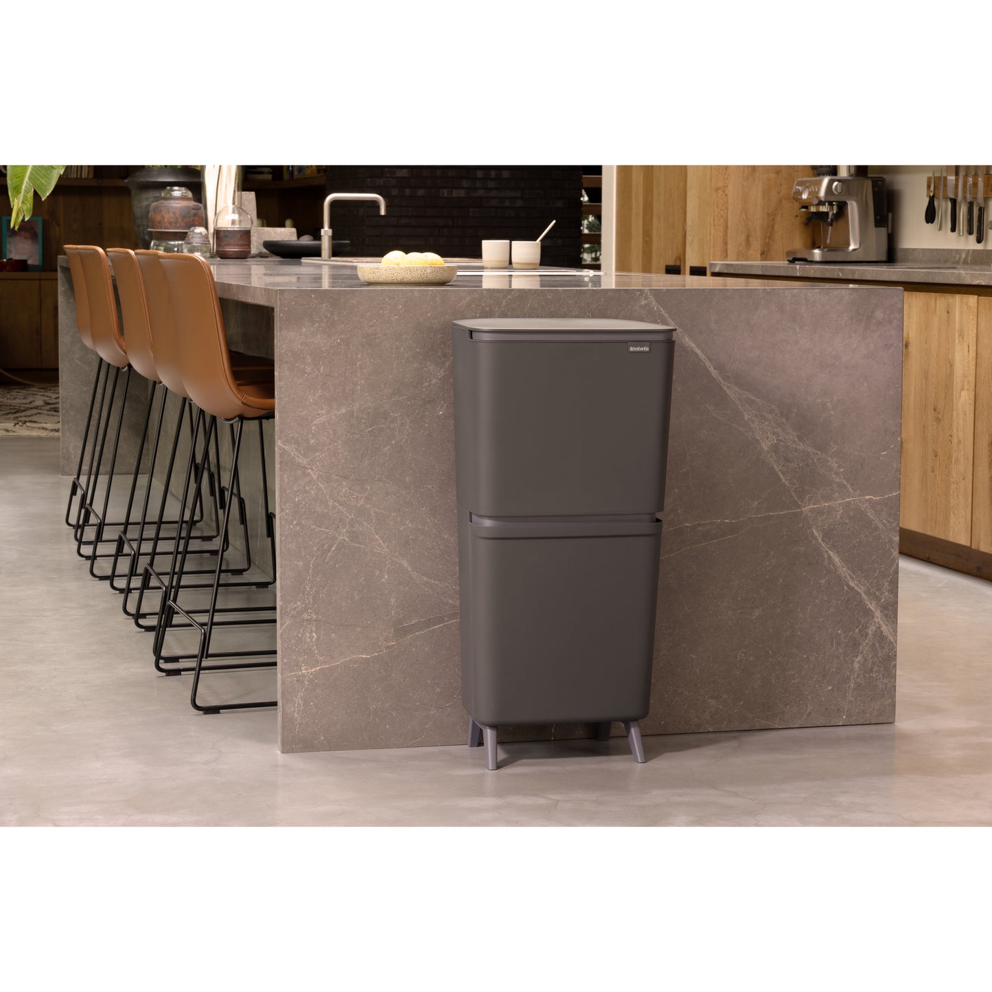 SortUp Recycle Bin Hi- 20+25L-Dark Grey
