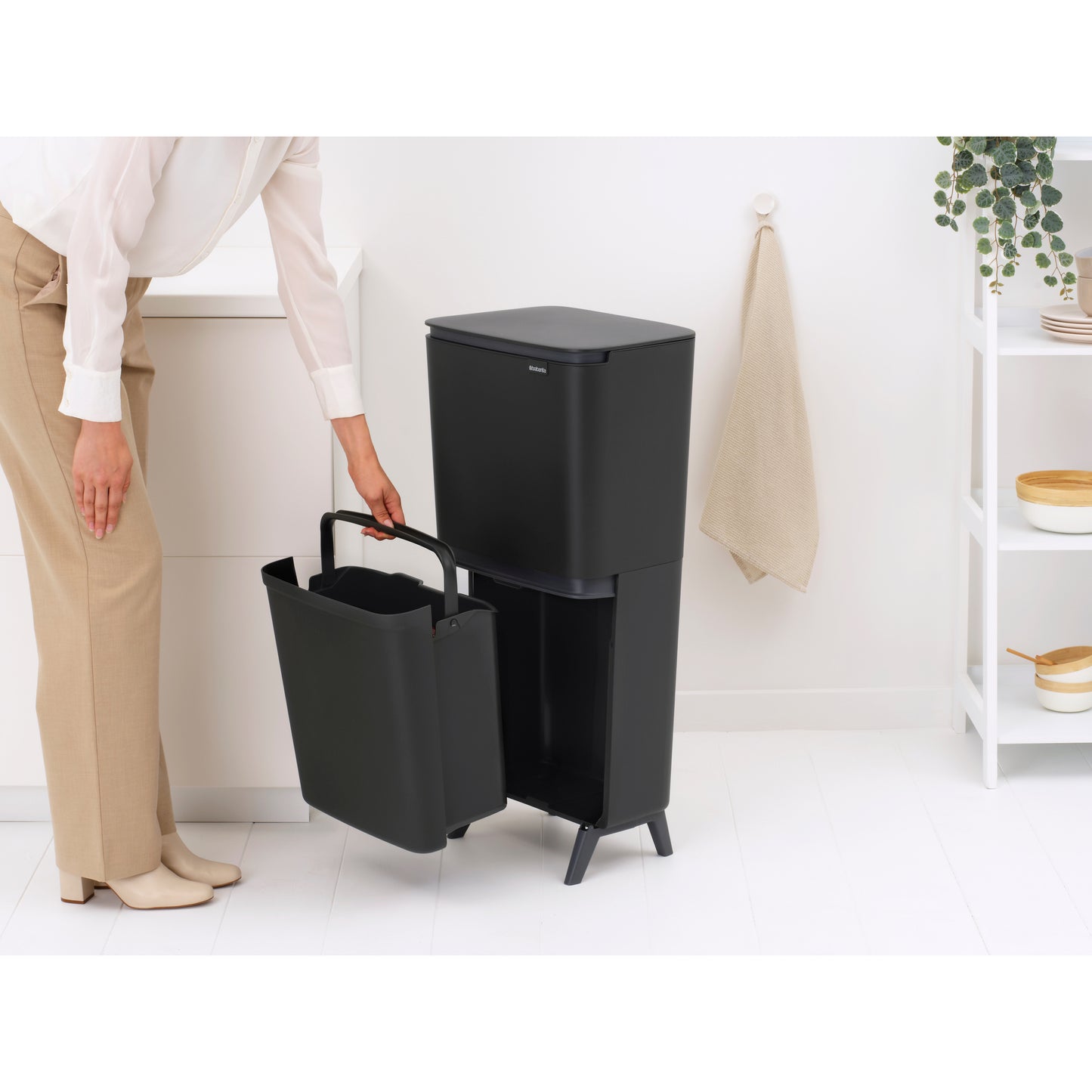 SortUp Recycle Bin Hi- 20+25L-Dark Grey