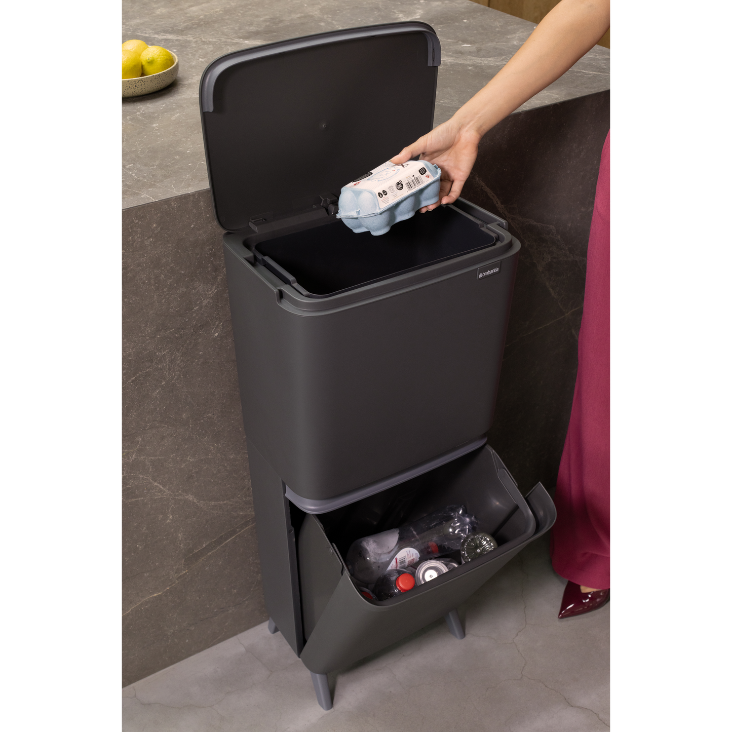 SortUp Recycle Bin Hi Grey
