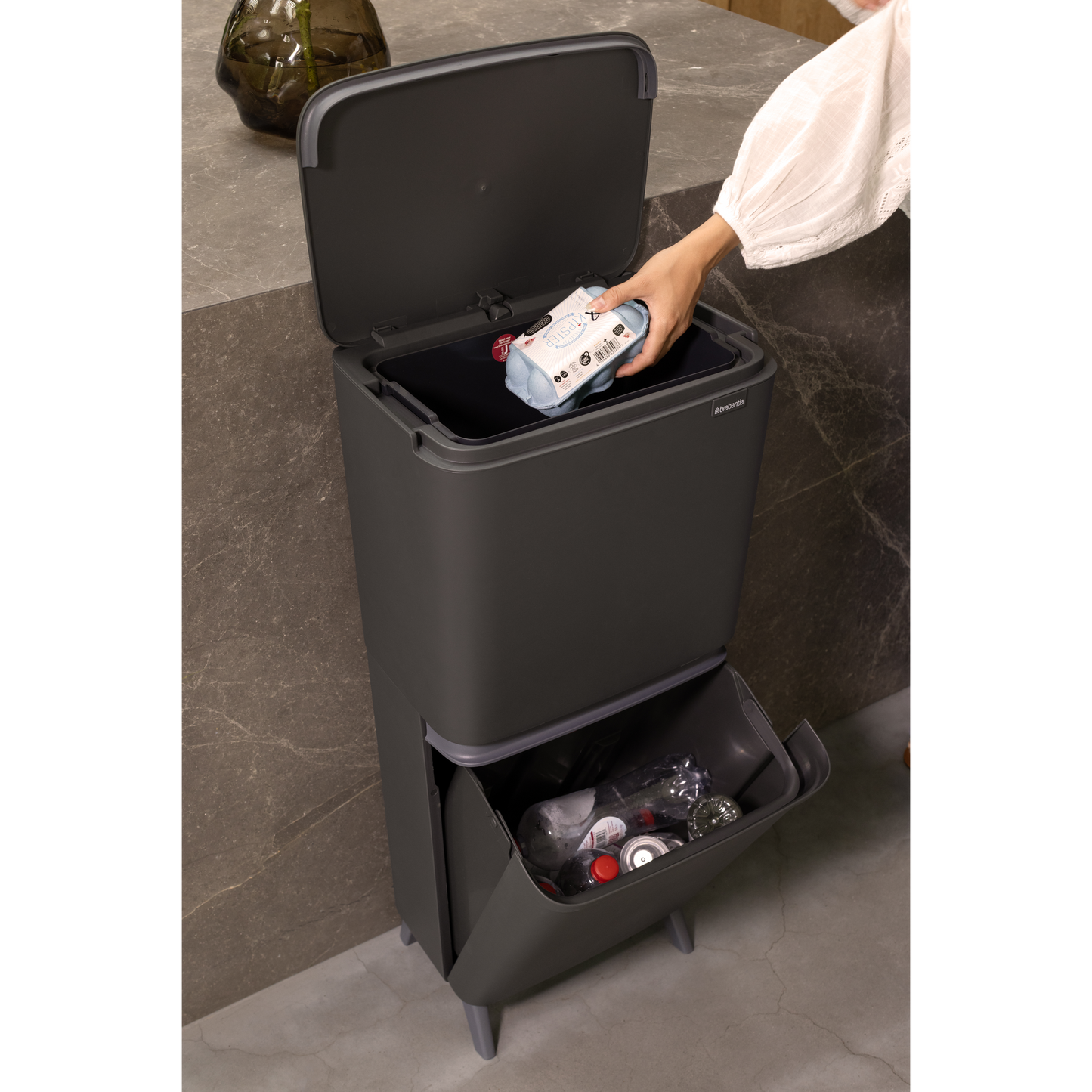 SortUp Recycle Bin Hi Grey