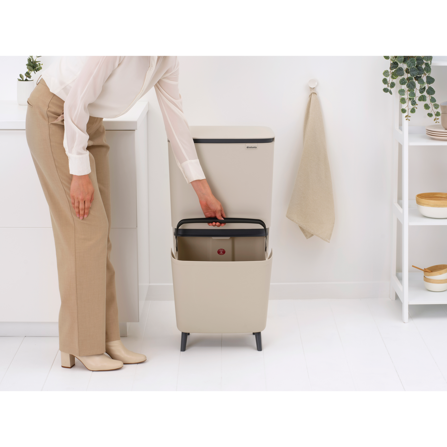 SortUp Recycle Bin Hi Beige