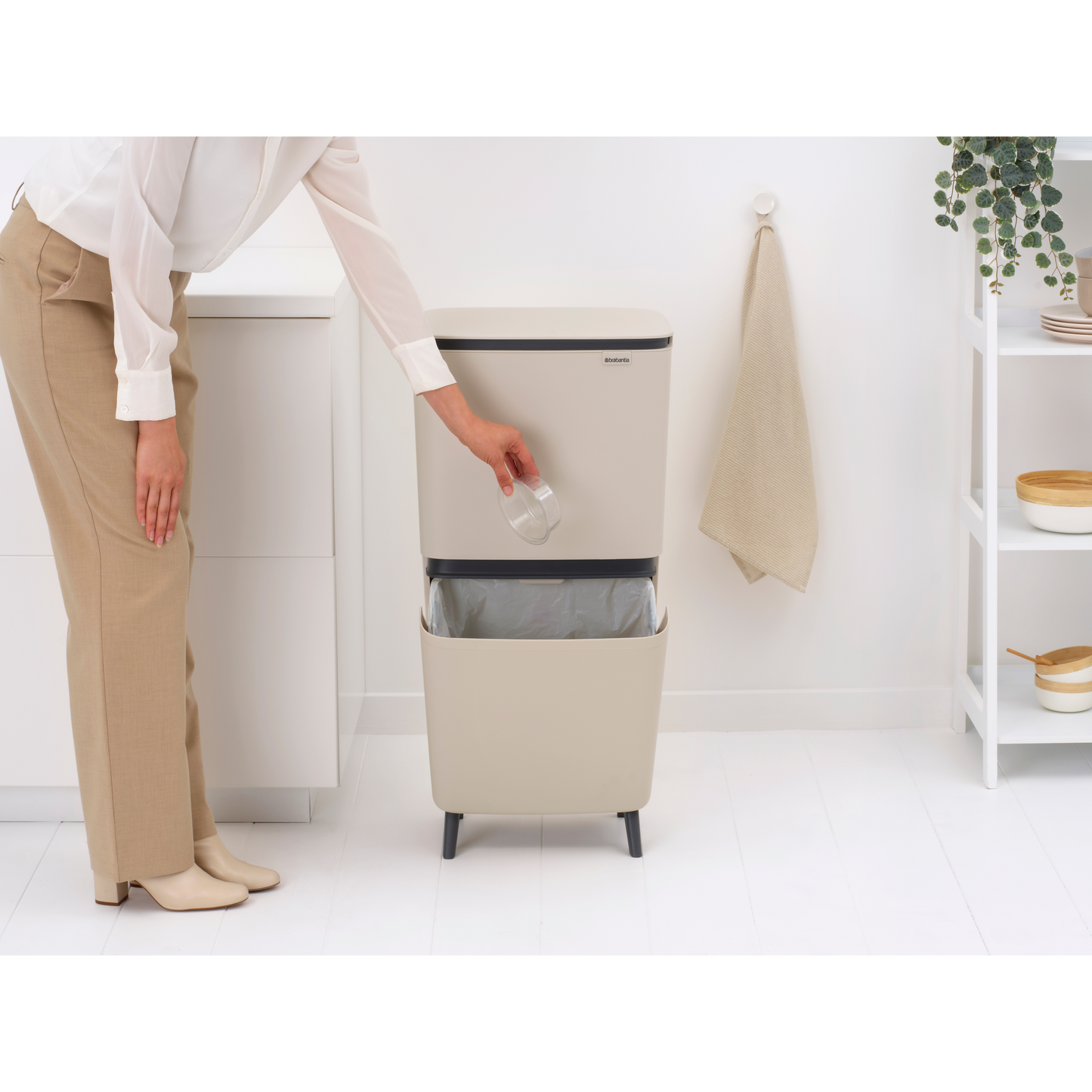 SortUp Recycle Bin Hi Beige