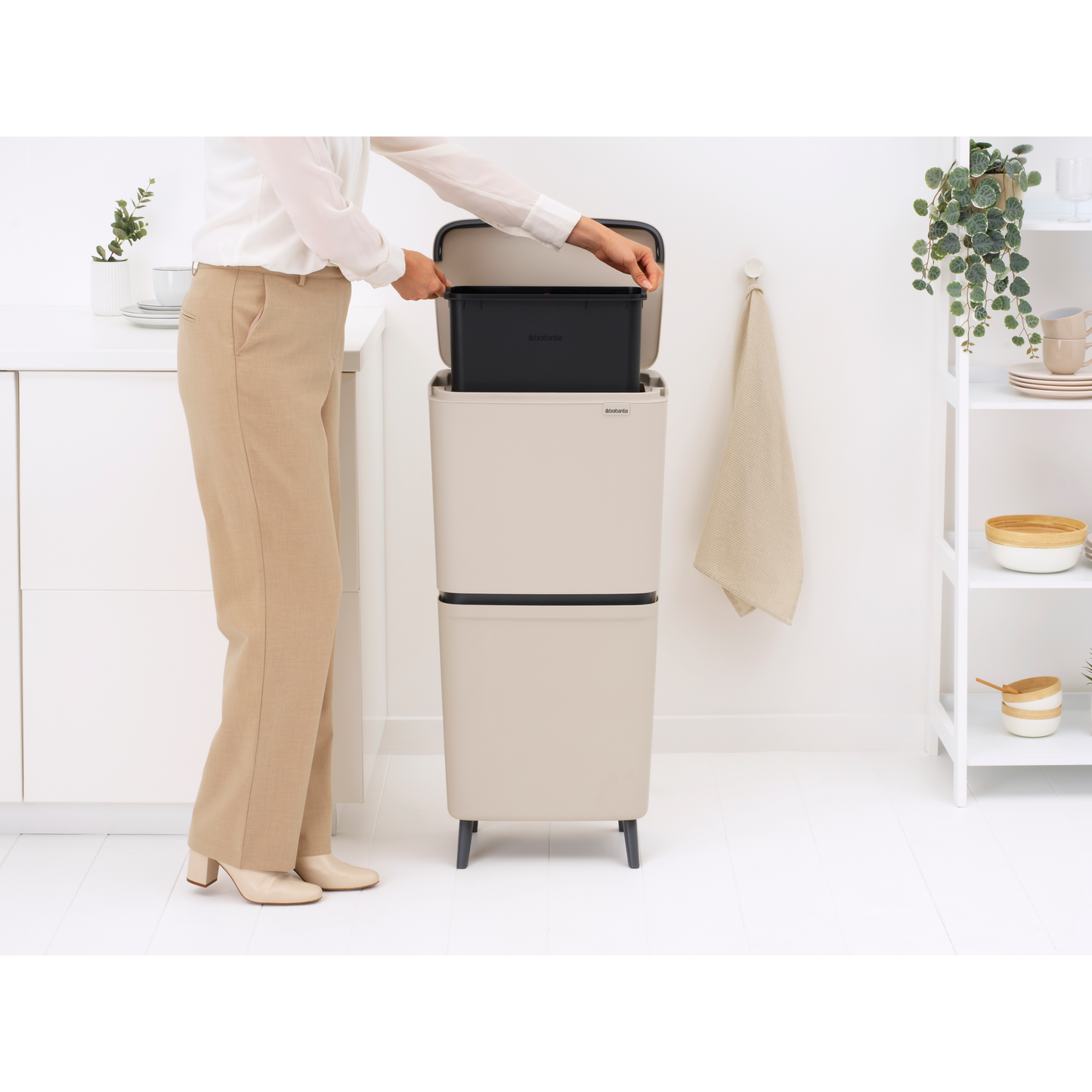 SortUp Recycle Bin Hi Beige