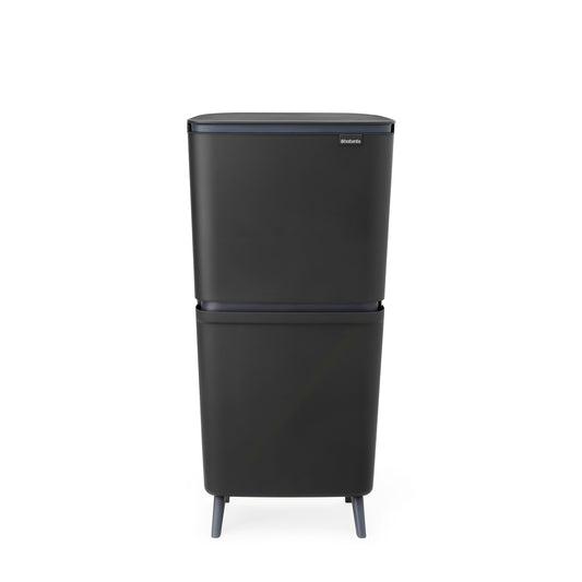 SortUp Recycle Bin Hi- 10+10+25L- Dark Grey