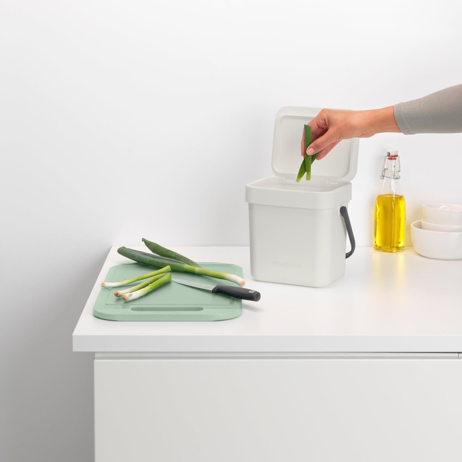 Sort & Go Waste Bin - Light Grey-3L - The Organised Store
