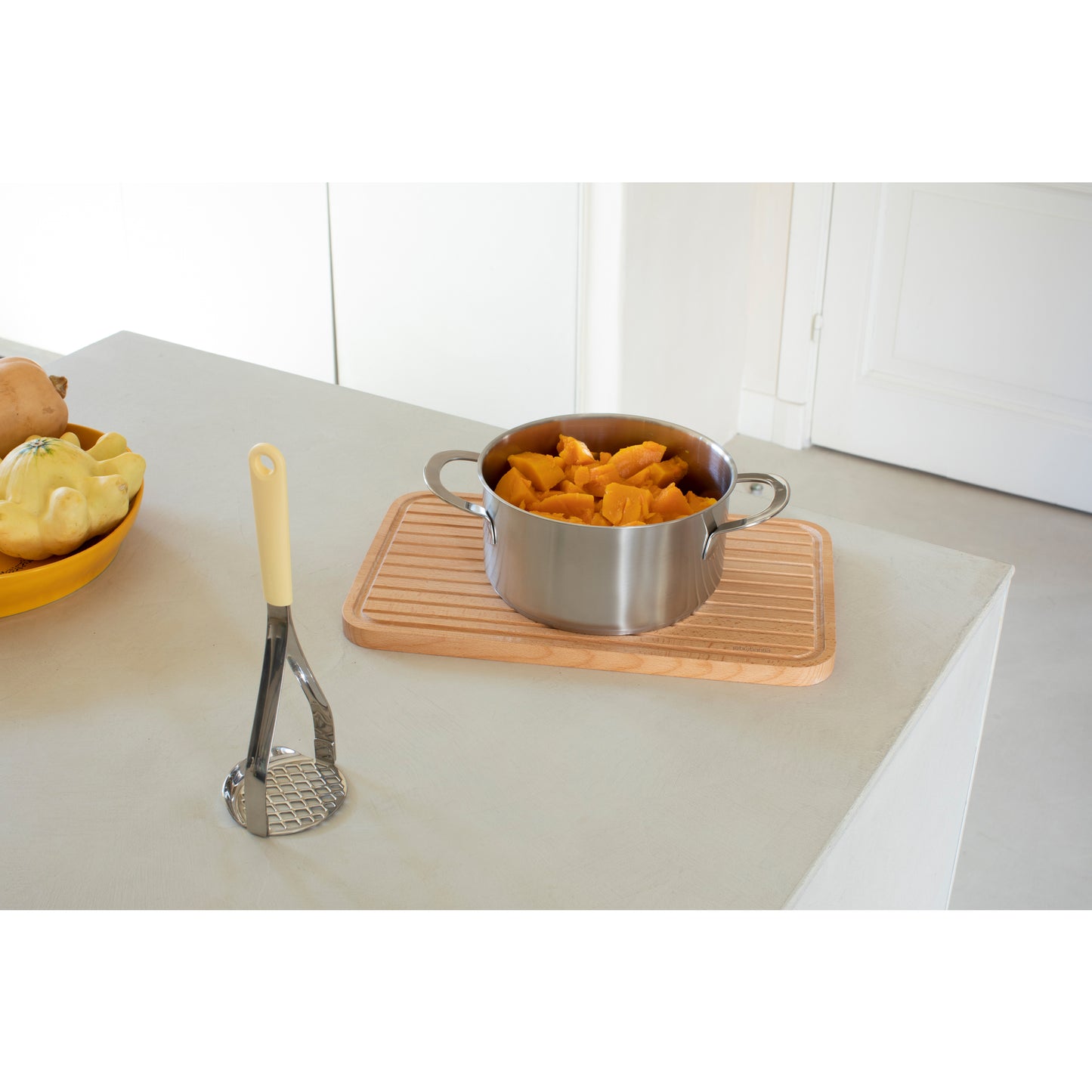 Tasty Potato Masher Plus Spoon, Honey Yellow