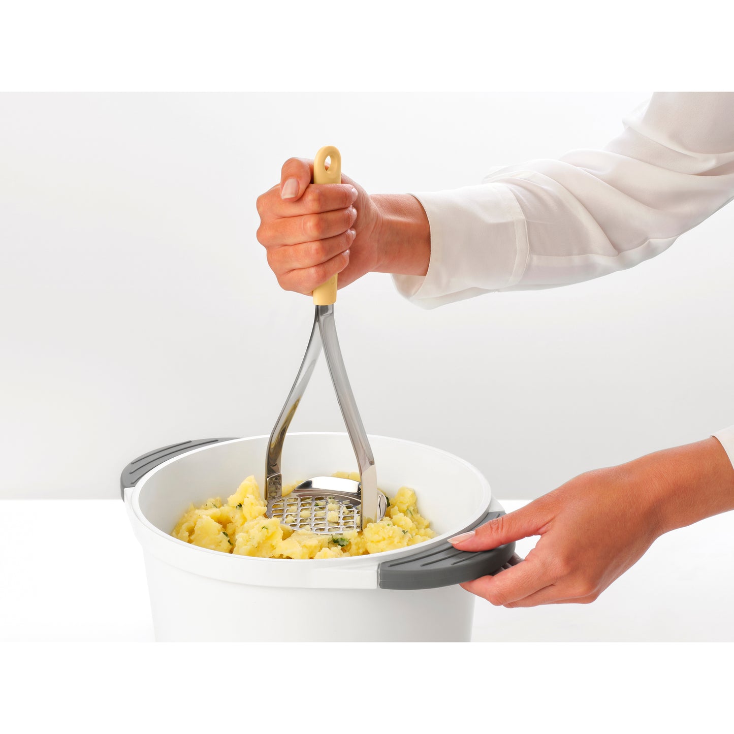 Tasty Potato Masher Plus Spoon, Honey Yellow