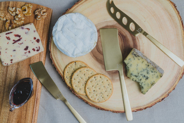Artesá-Piece Set of Brass-Finished Cheese Knives