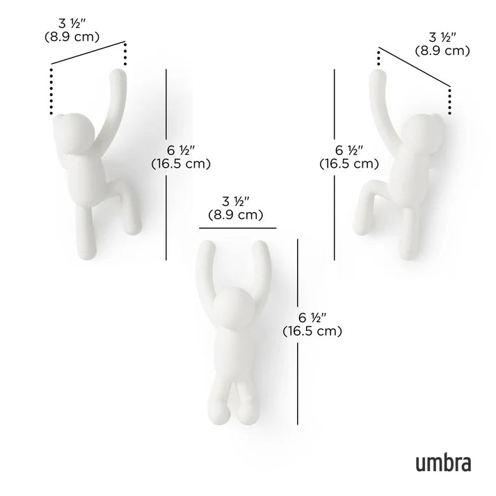 Buddy Wall Hooks- Set of 3 - The Organised Store