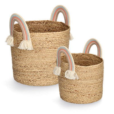 Storage basket Rainbow, Seagrass/Cotton - Various Sizes