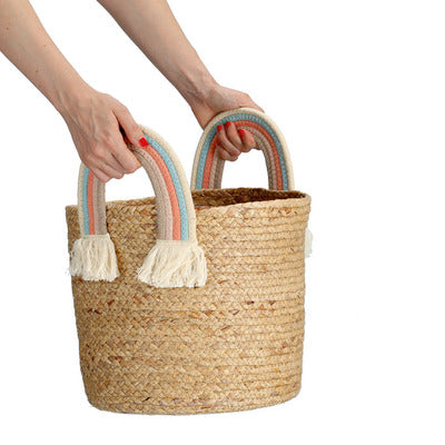 Storage basket Rainbow, Seagrass/Cotton - Various Sizes
