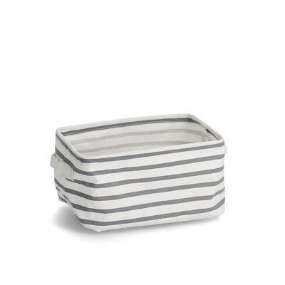 Storage Basket "Stripes", Canvas - Grey - Various Sizes