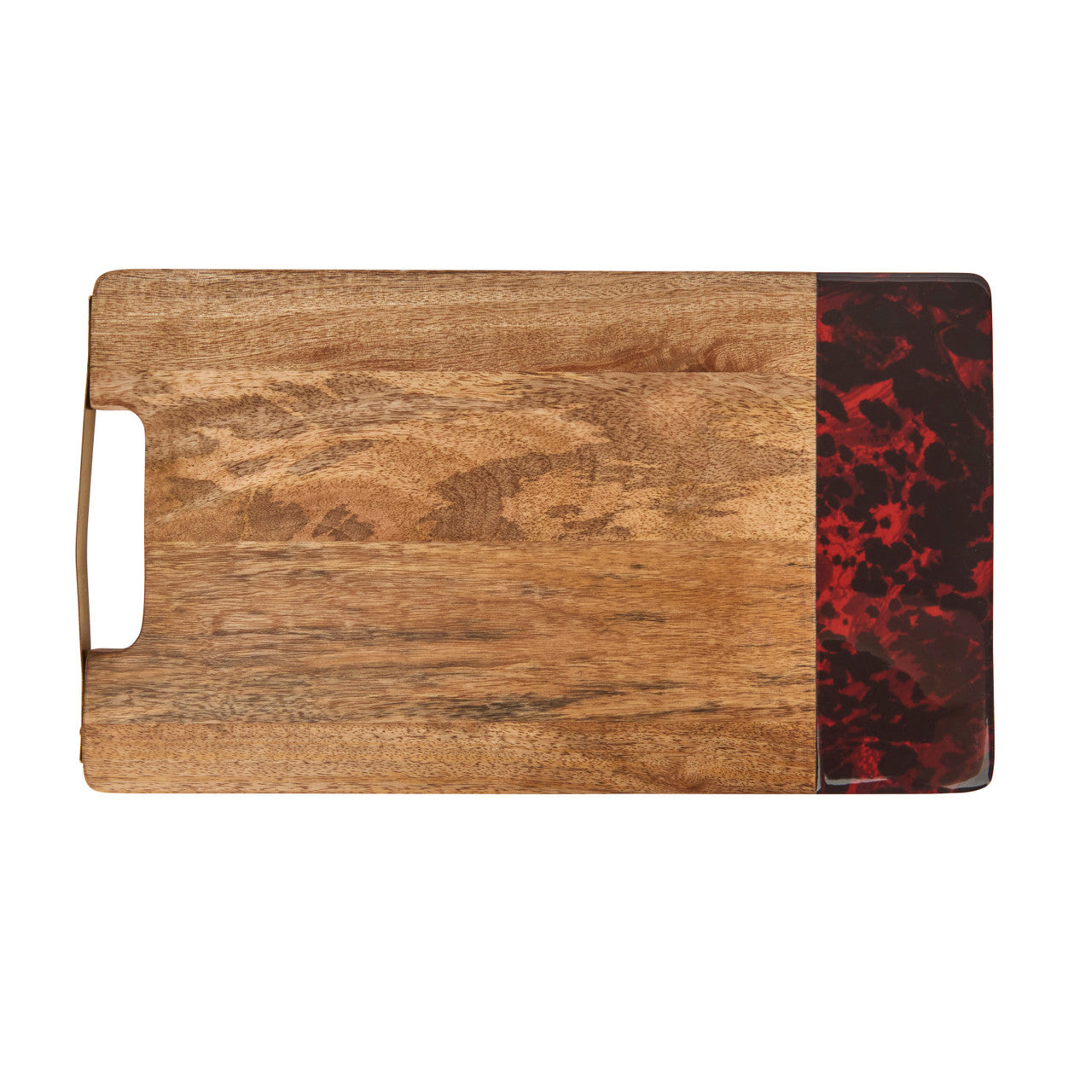 Artesà Rectangular Serving Board with Tortoise Shell Resin Edge