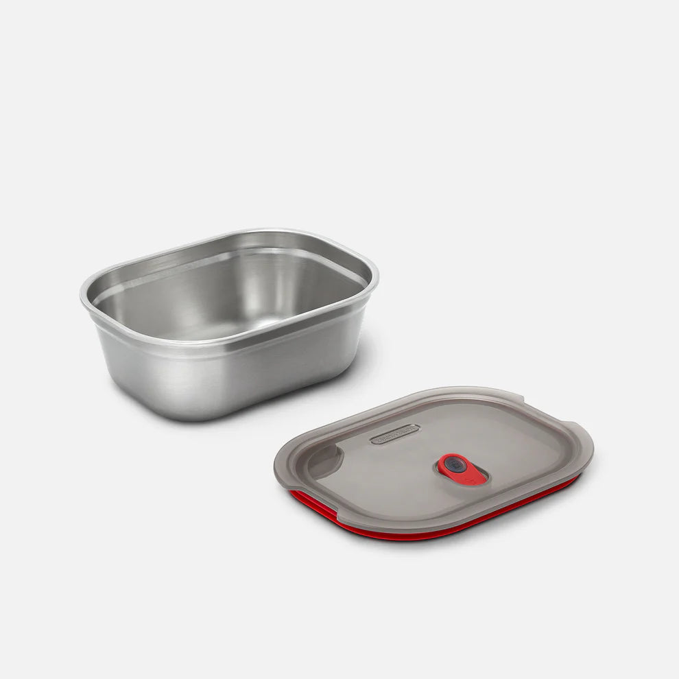B+B Steel Lunch Box - Grey/Red - Various Sizes