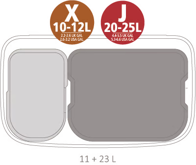 Bo Touch Bin-11 + 23 litre - Mineral Concrete Grey - The Organised Store