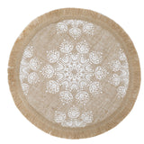Creative Tops Hessian Placemats, Set of 4, White Mandala Design