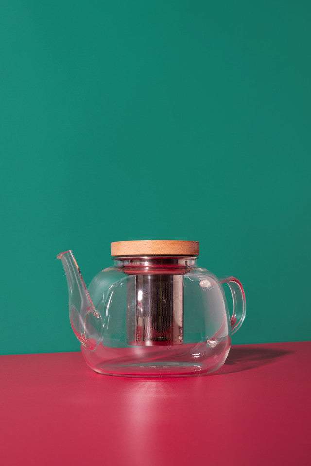 La Cafetière Rialto Glass Infuser Teapot With Filter And Wooden Lid, 4 Cup, 1.2L