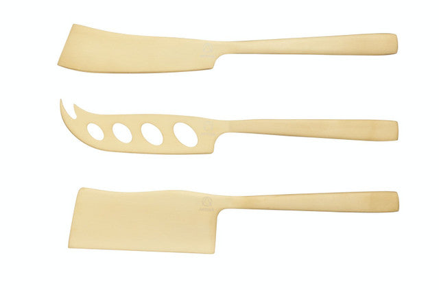 Artesá-Piece Set of Brass-Finished Cheese Knives