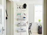 Elfa Door & Wall Storage Bundle- 1 Small, 1 Medium & 3 Large Mesh Baskets plus Slim Peg Board