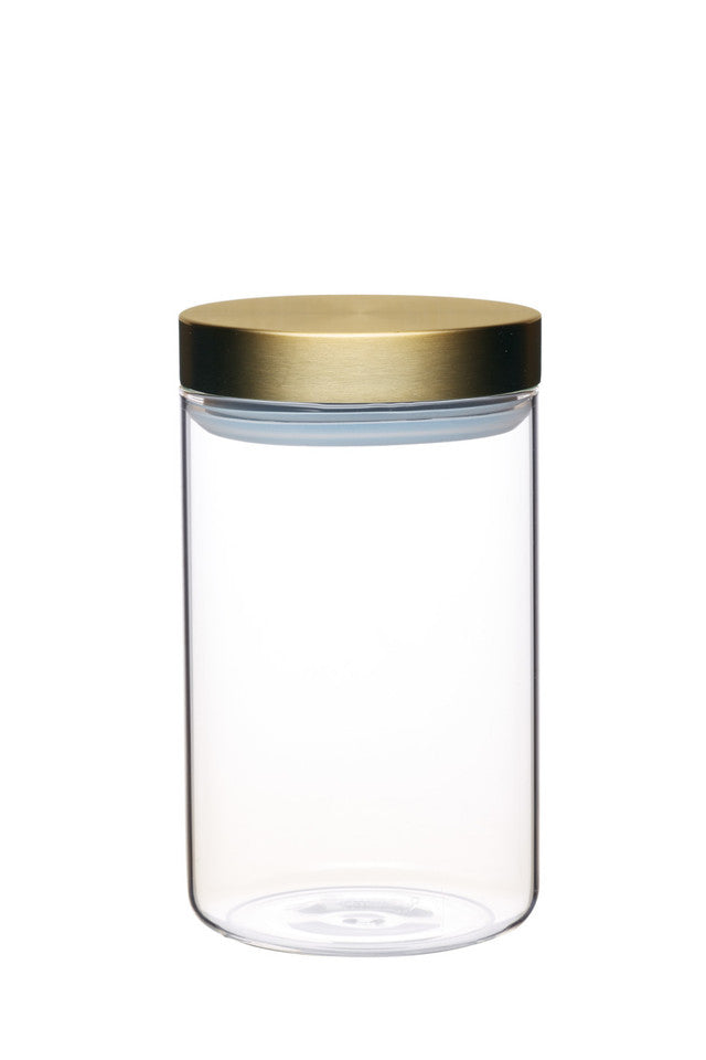 MasterClass Airtight Glass Food Storage Jar with Brass Lid - The Organised Store