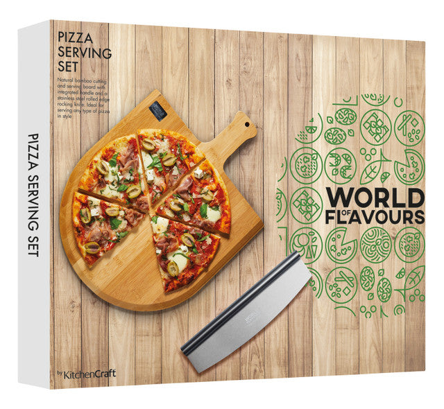 KitchenCraft World of Flavours Italian Pizza Serving Set