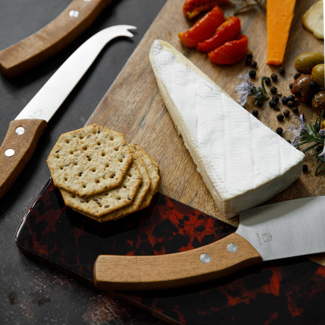 Artesà Rectangular Serving Board with Tortoise Shell Resin Edge